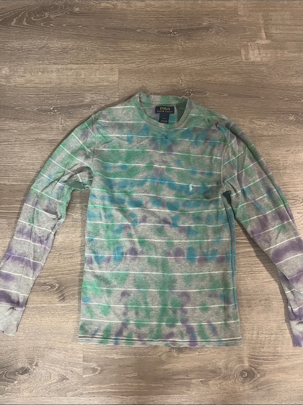 Polo by Ralph Lauren Green, Purple & Gray Long-Sleeve Crewneck Tee